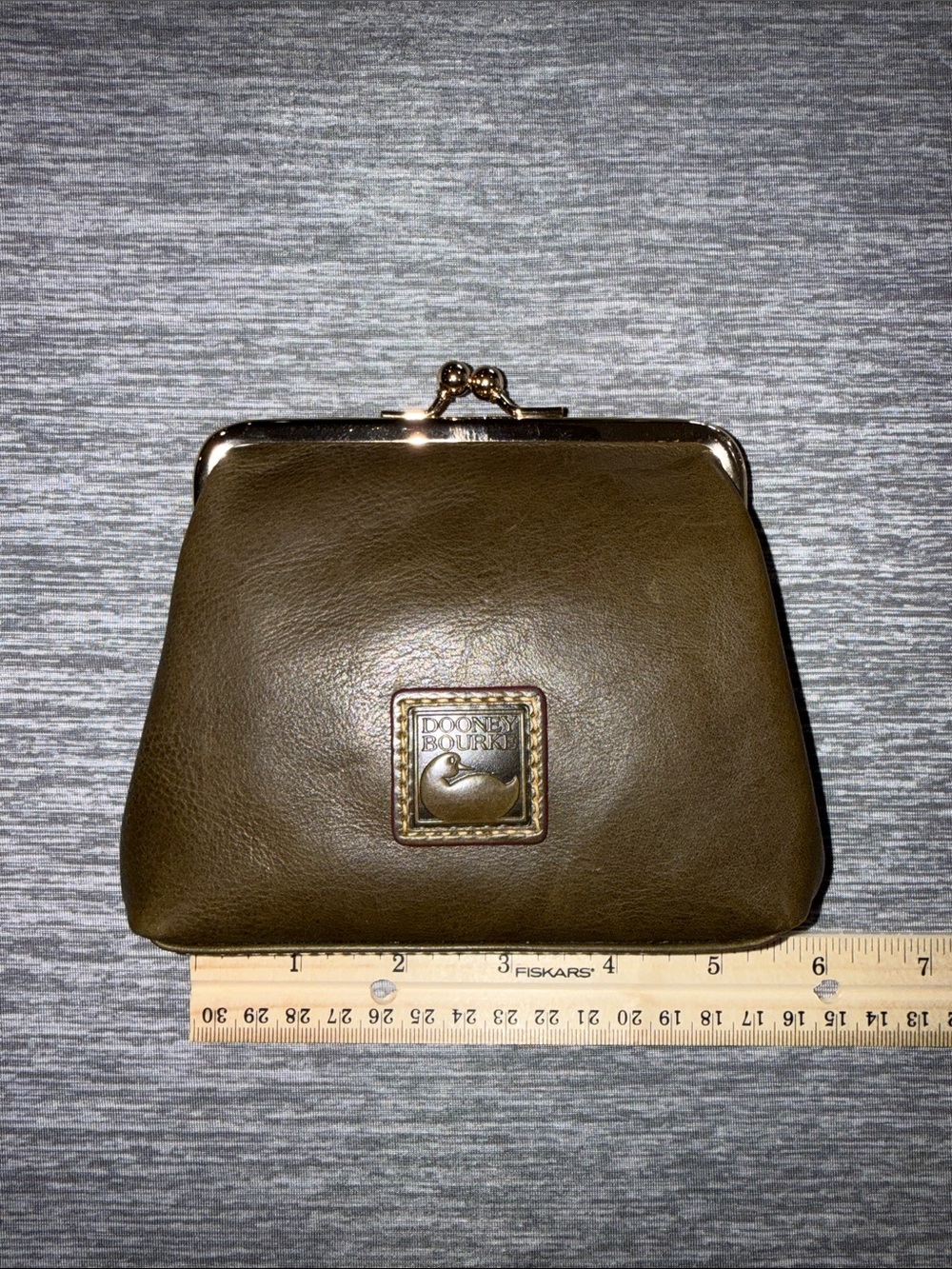 Dooney & Bourke HTF Fern Florentine Leather Kiss-Lock Coin Purse